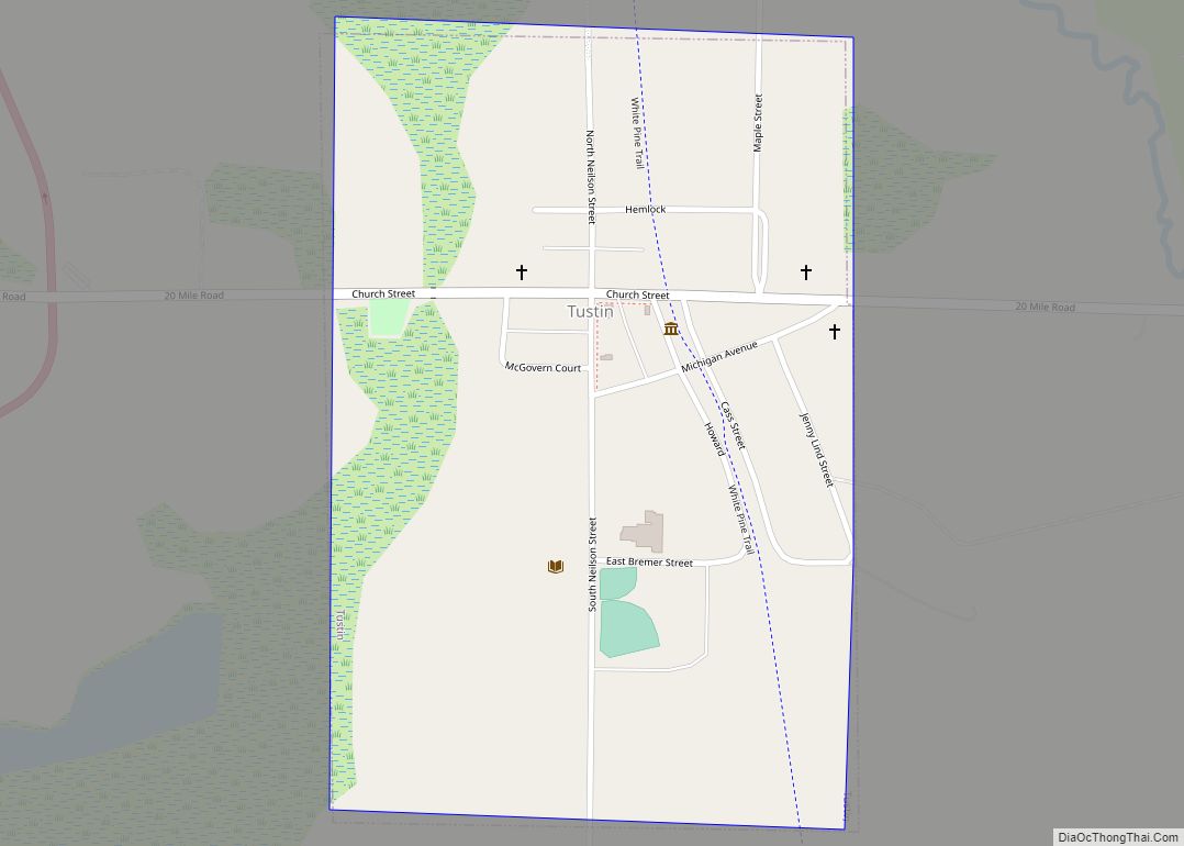 Map of Tustin village, Michigan