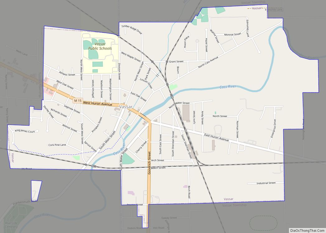 Map of Vassar city, Michigan