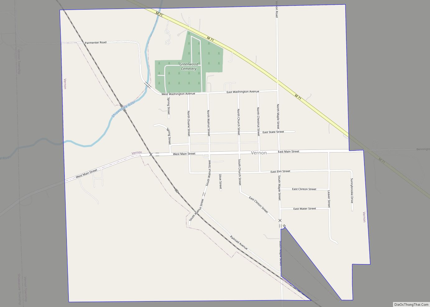 Map of Vernon village, Michigan