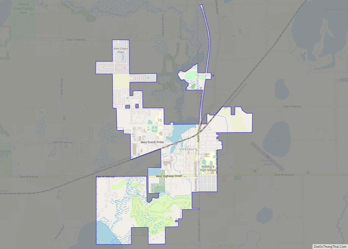 Map of Vicksburg village, Michigan