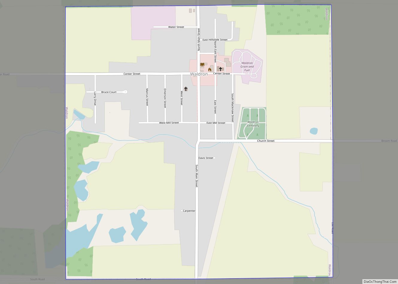 Map of Waldron village, Michigan