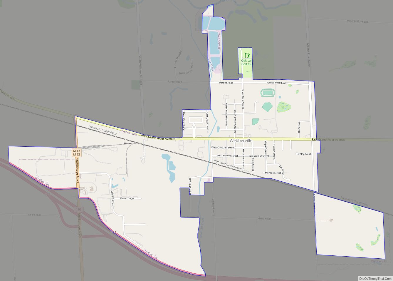 Map of Webberville village