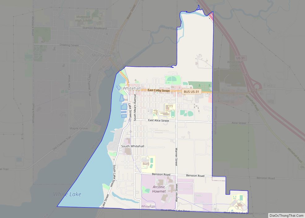 Map of Whitehall city