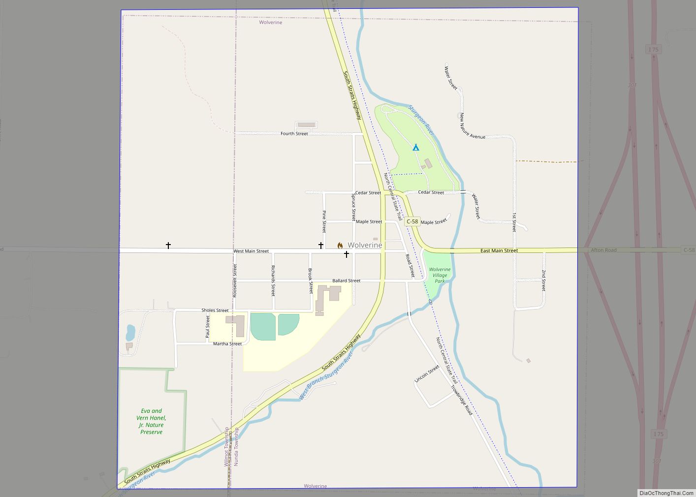 Map of Wolverine village