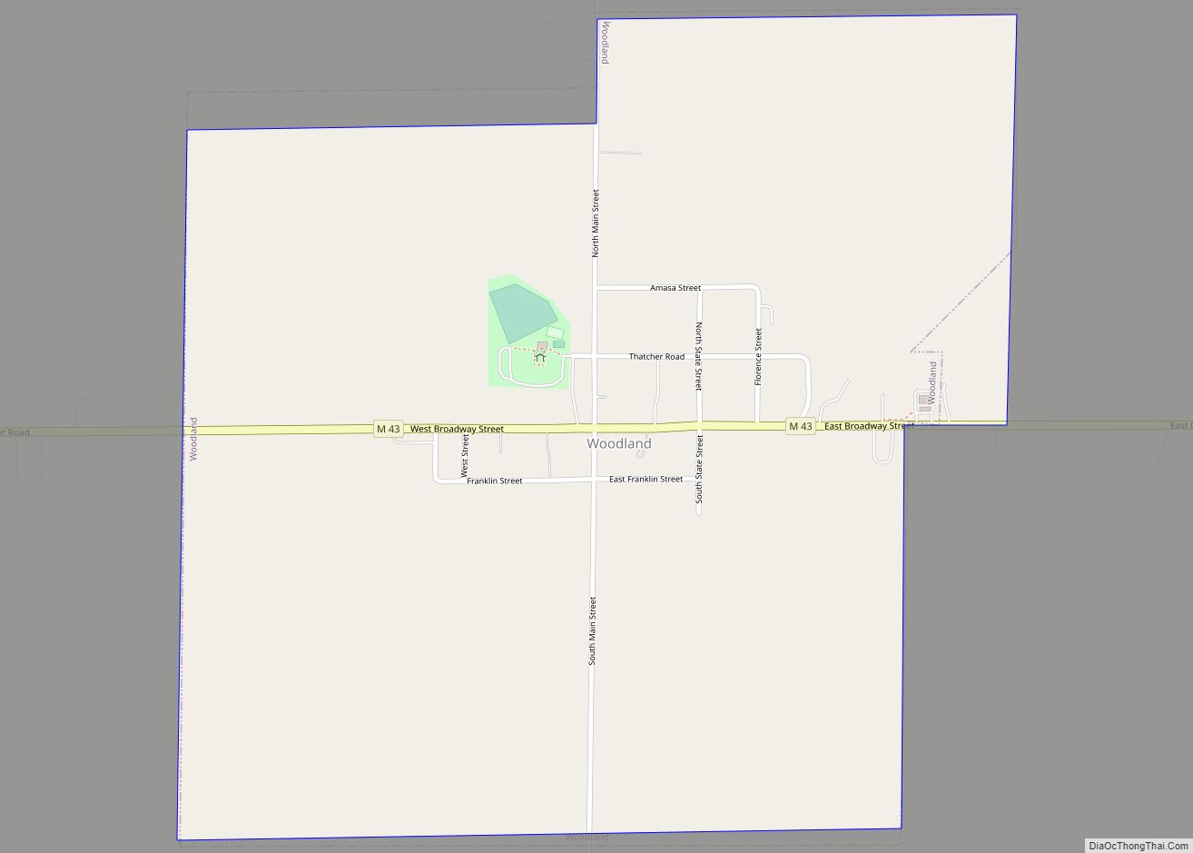 Map of Woodland village, Michigan