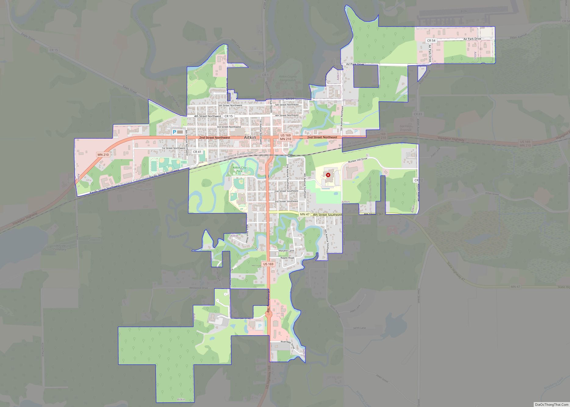 Map of Aitkin city