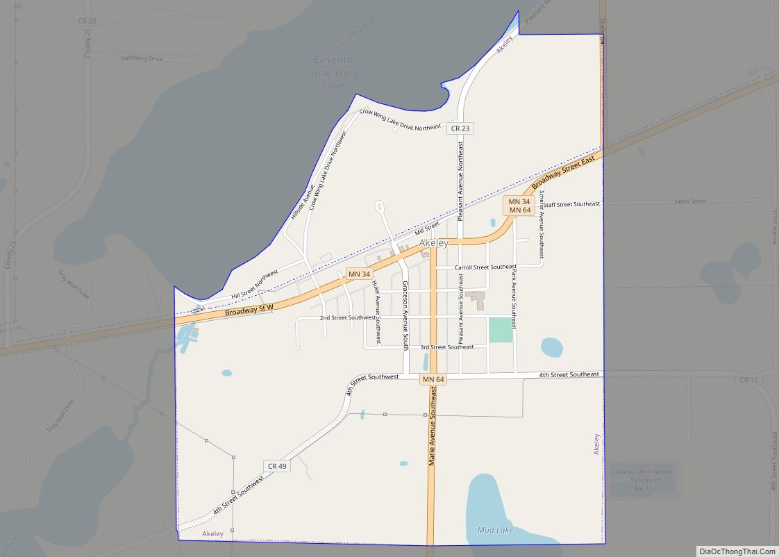 Map of Akeley city