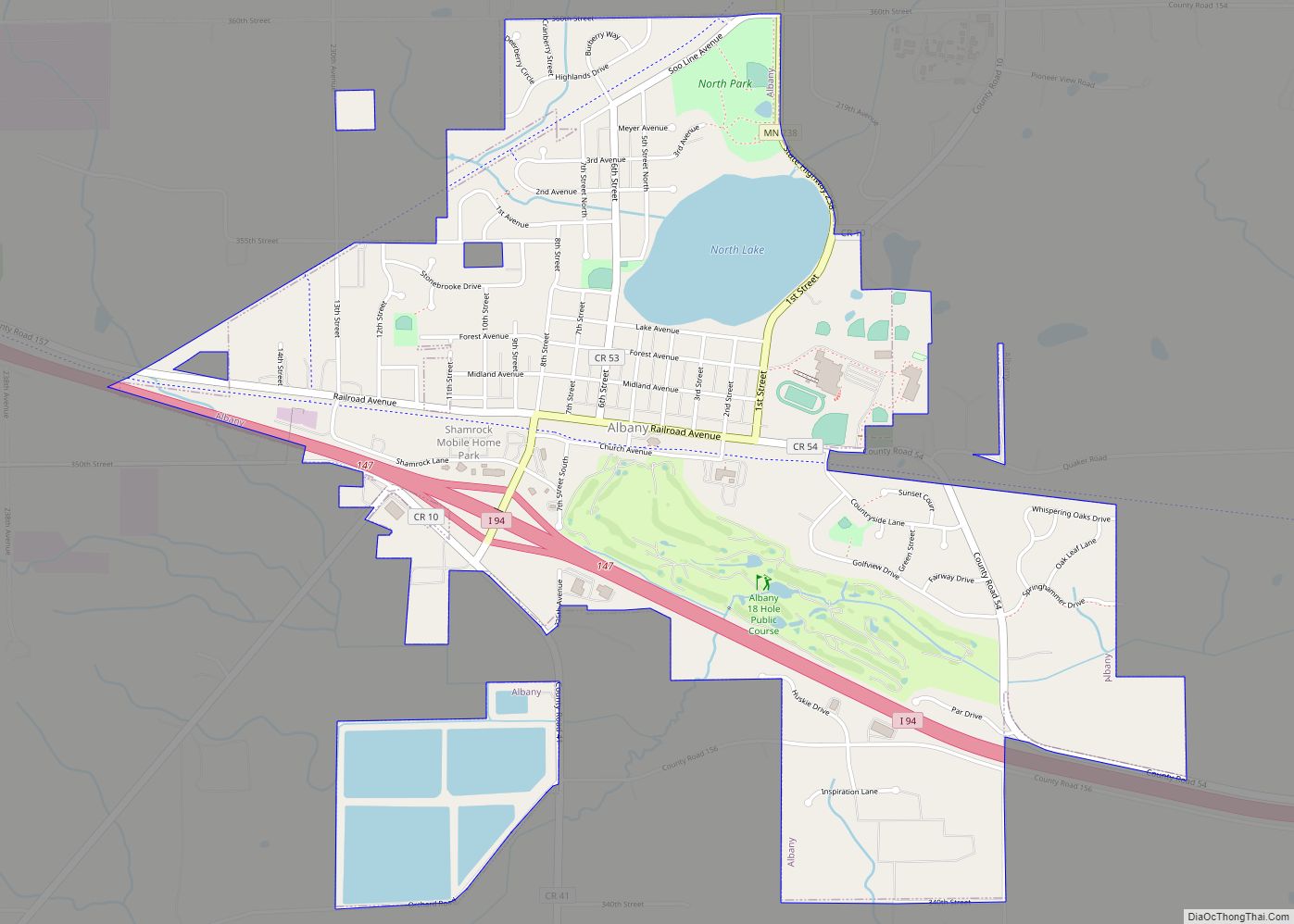 Map of Albany city, Minnesota