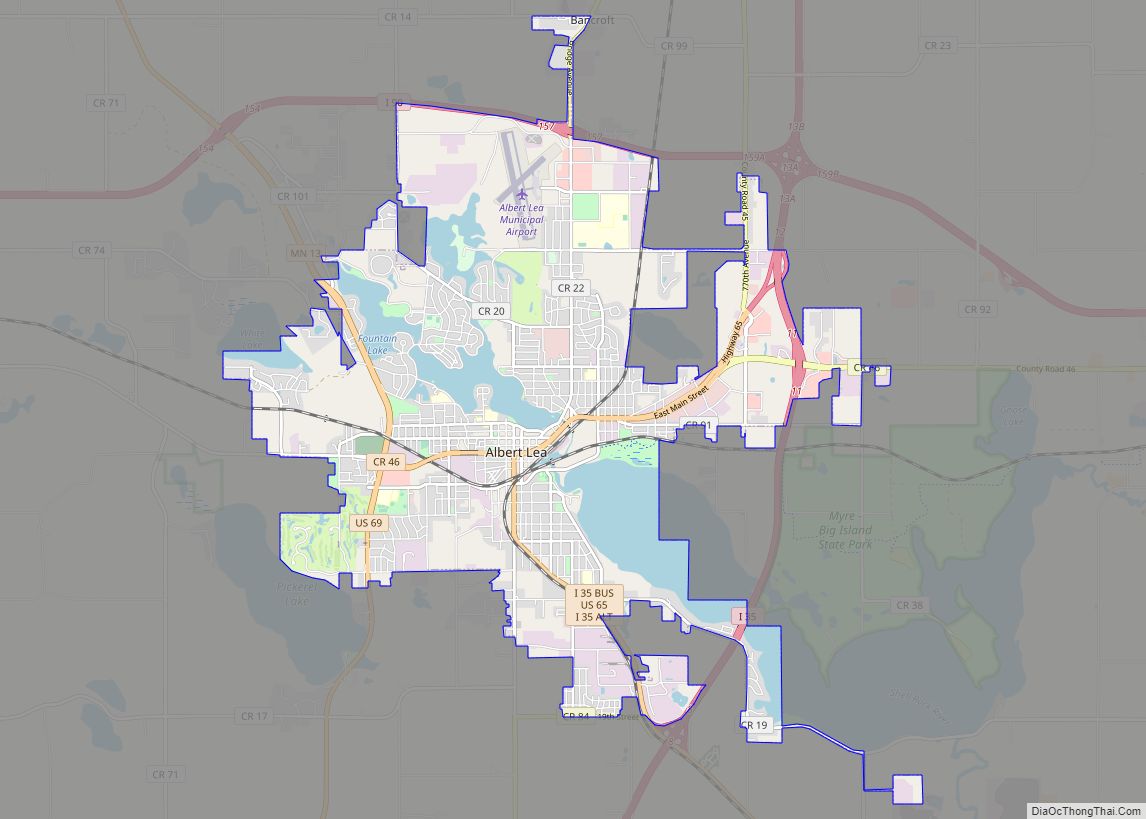 Map of Albert Lea city