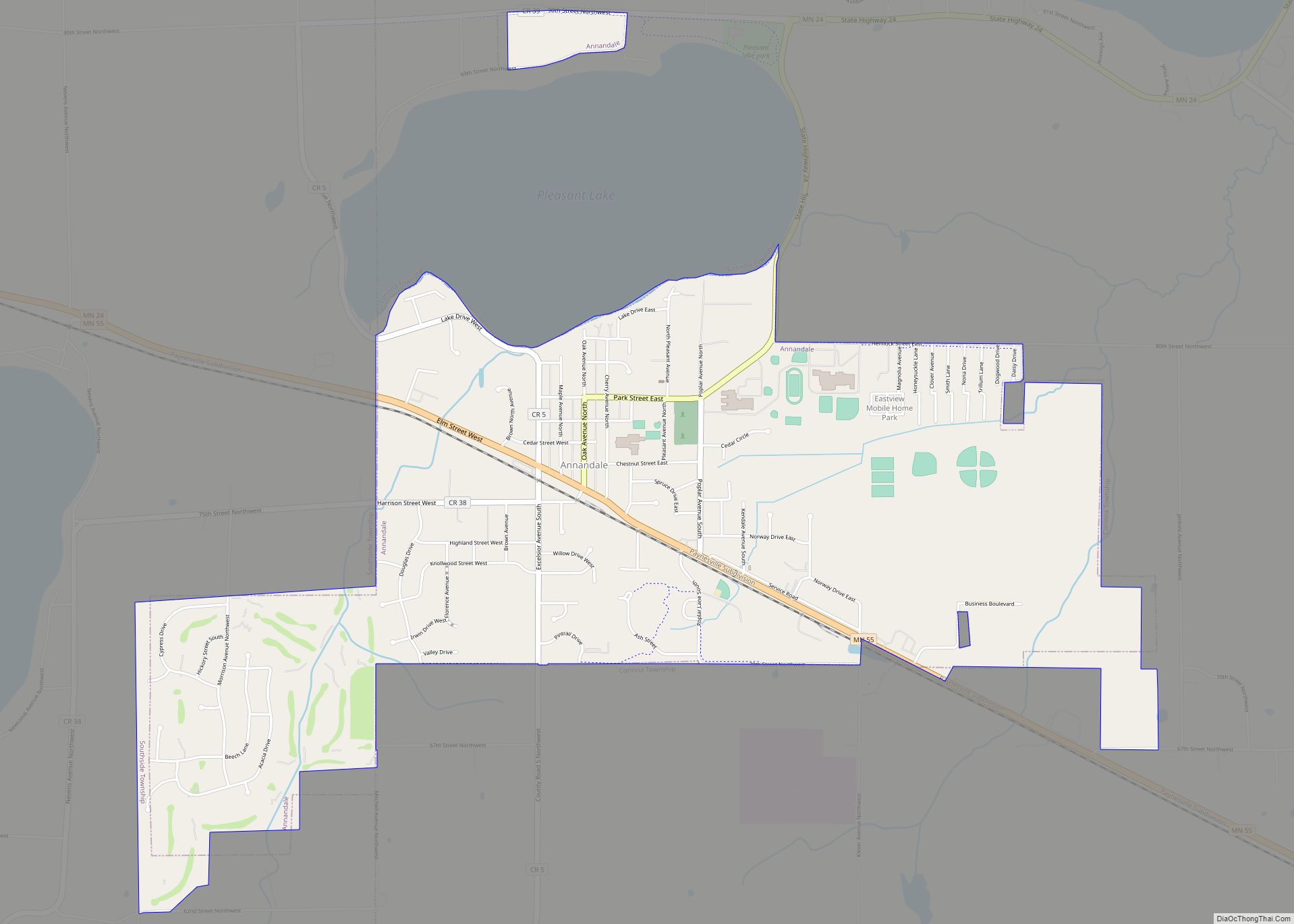 Map of Annandale city, Minnesota