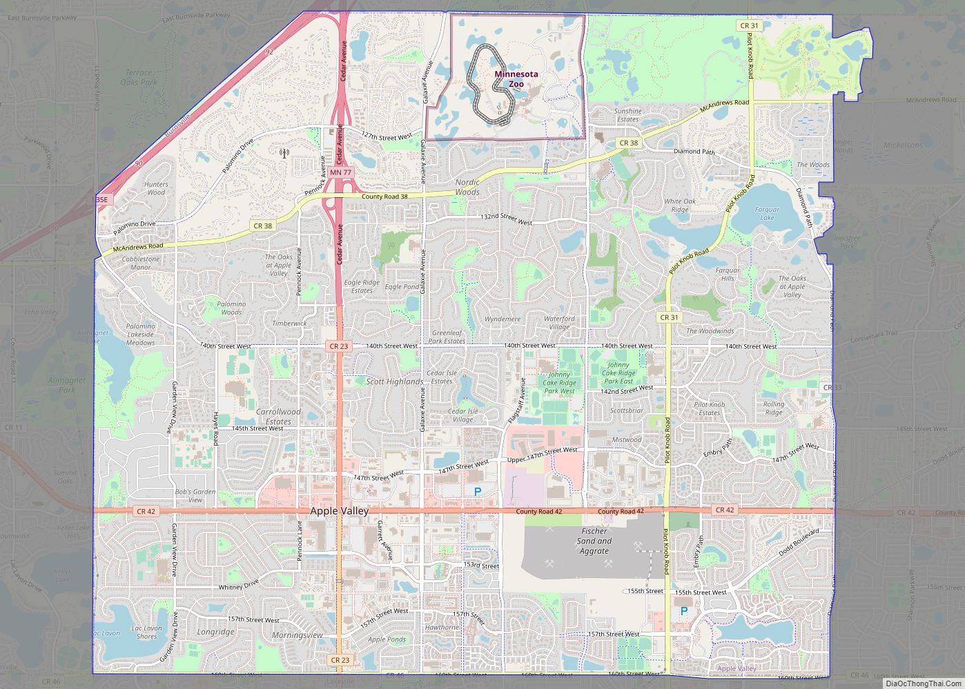 Map of Apple Valley city, Minnesota