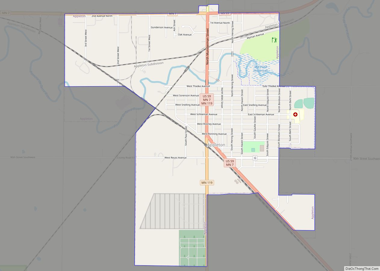 Map of Appleton city