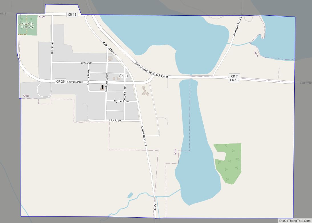 Map of Arco city, Minnesota