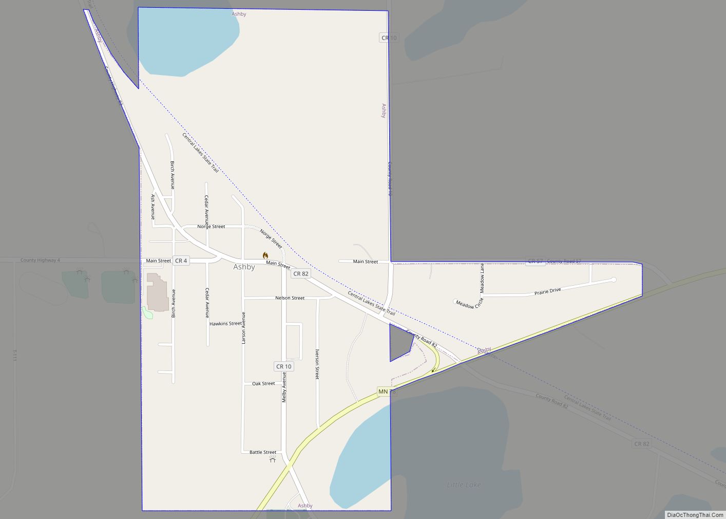 Map of Ashby city