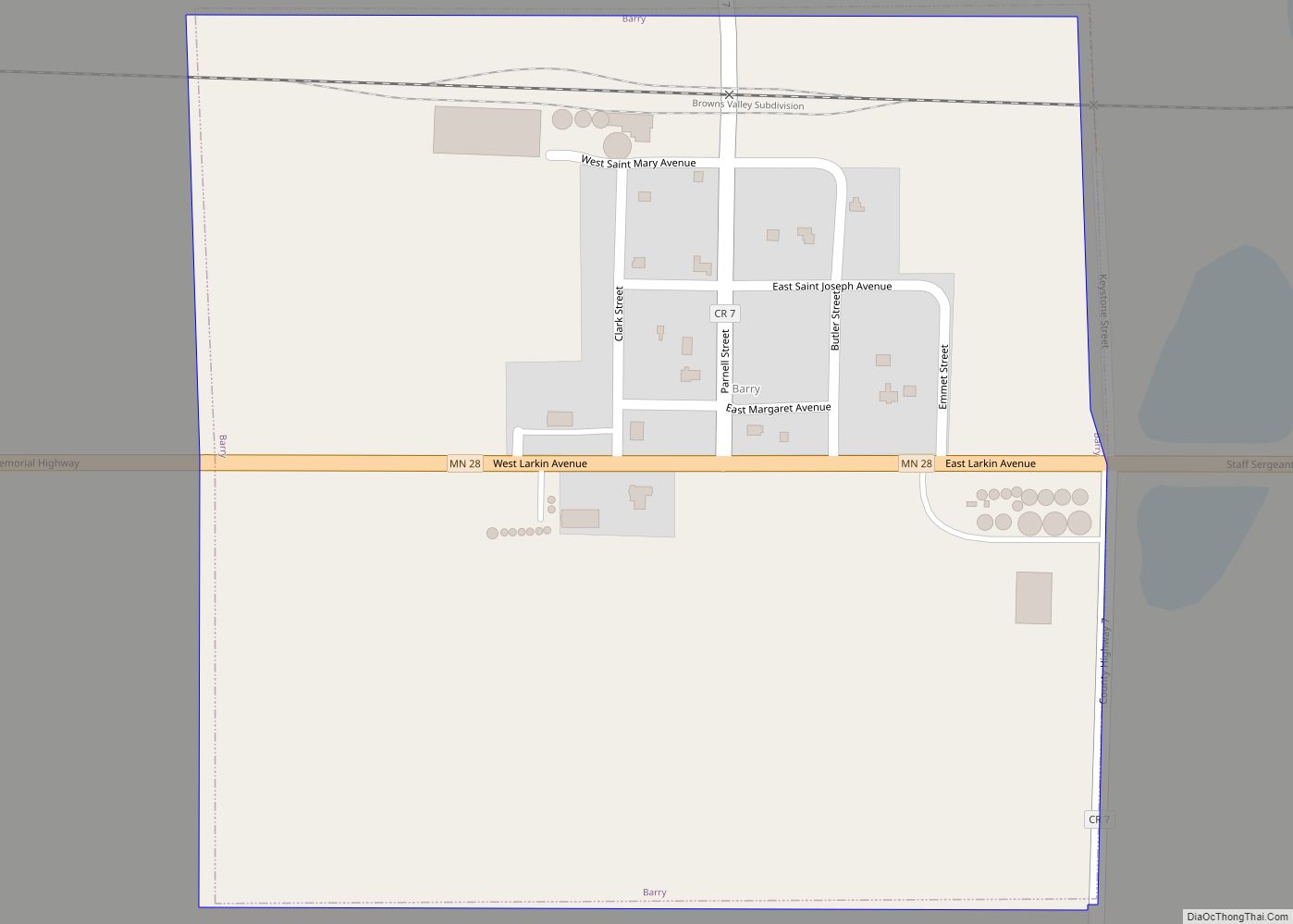 Map of Barry city, Minnesota