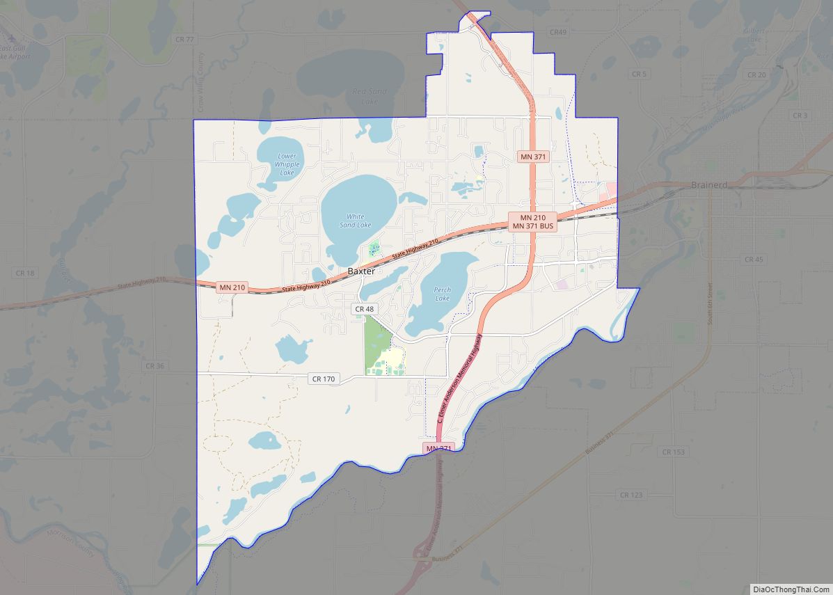 Map of Baxter city, Minnesota