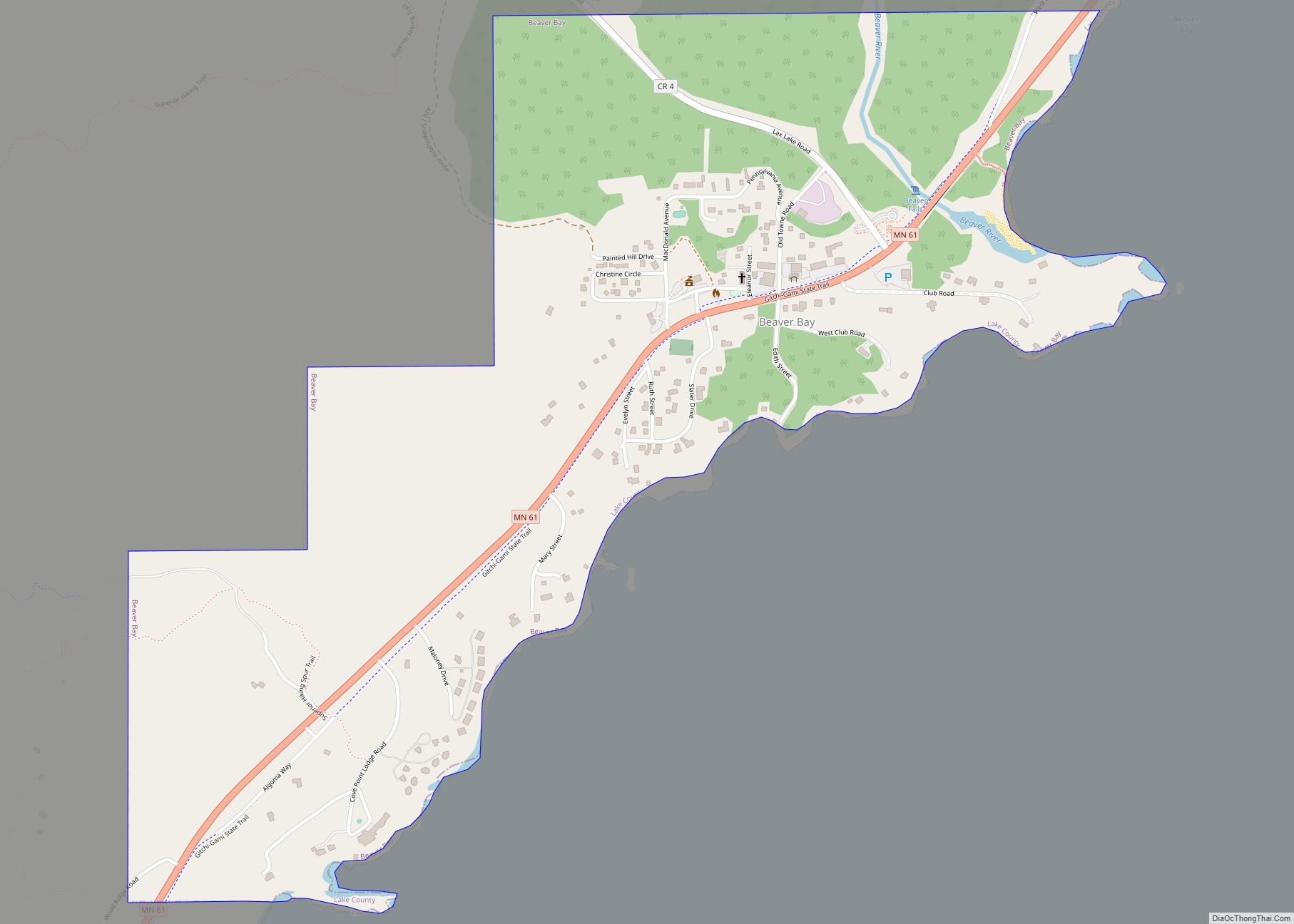 Map of Beaver Bay city