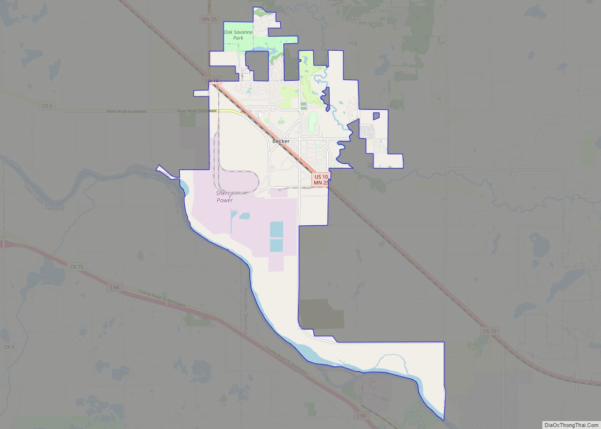 Map of Becker city