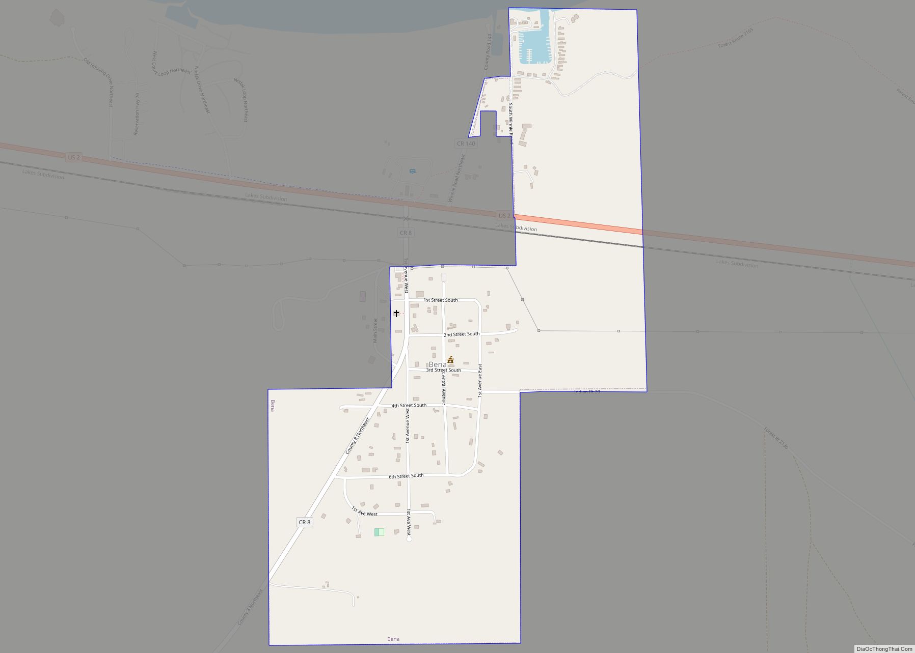 Map of Bena city