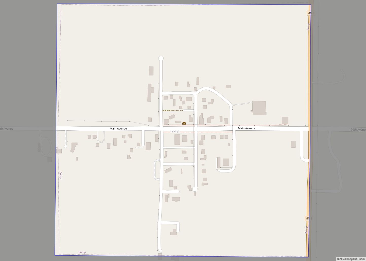 Map of Borup city