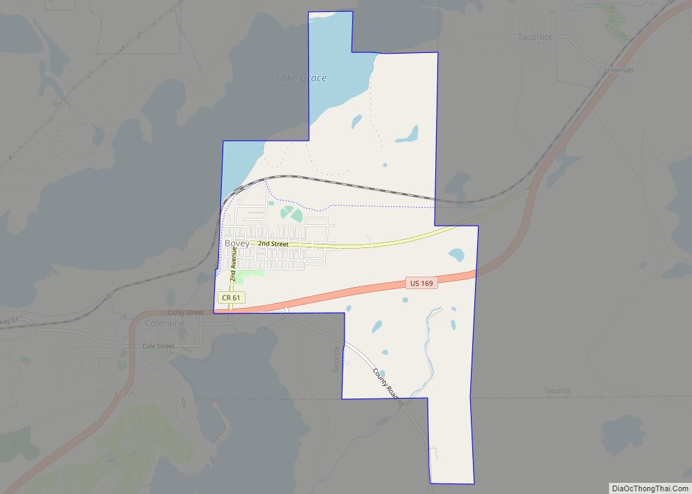 Map of Bovey city