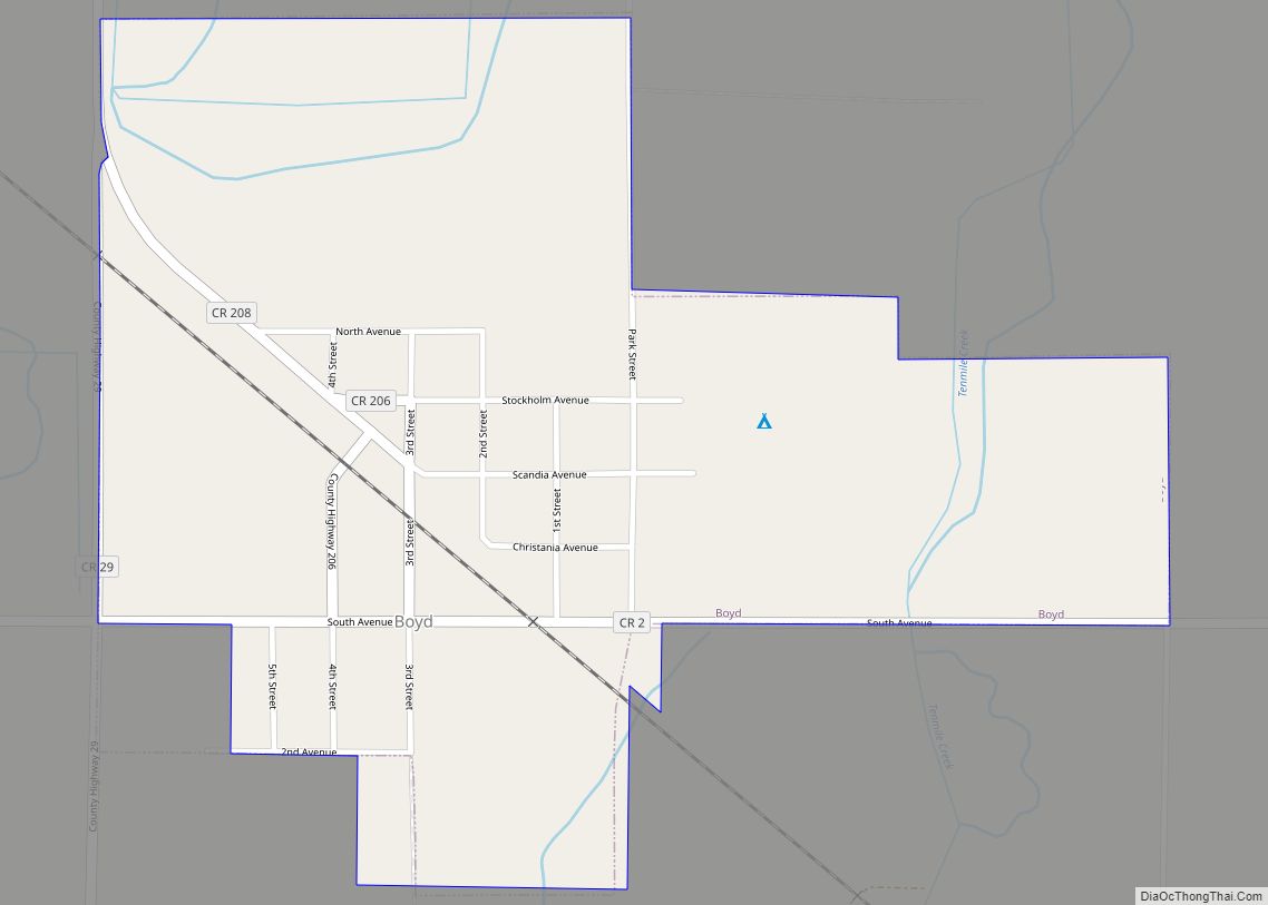 Map of Boyd city, Minnesota