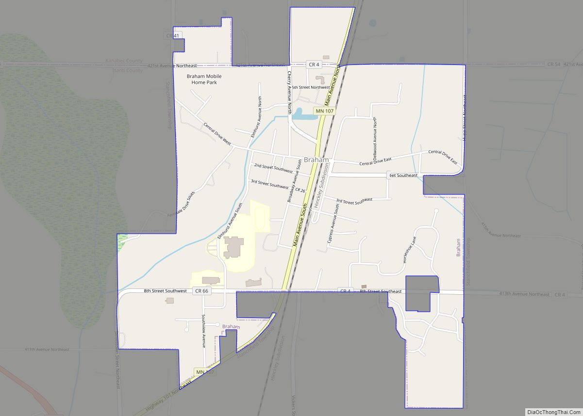 Map of Braham city