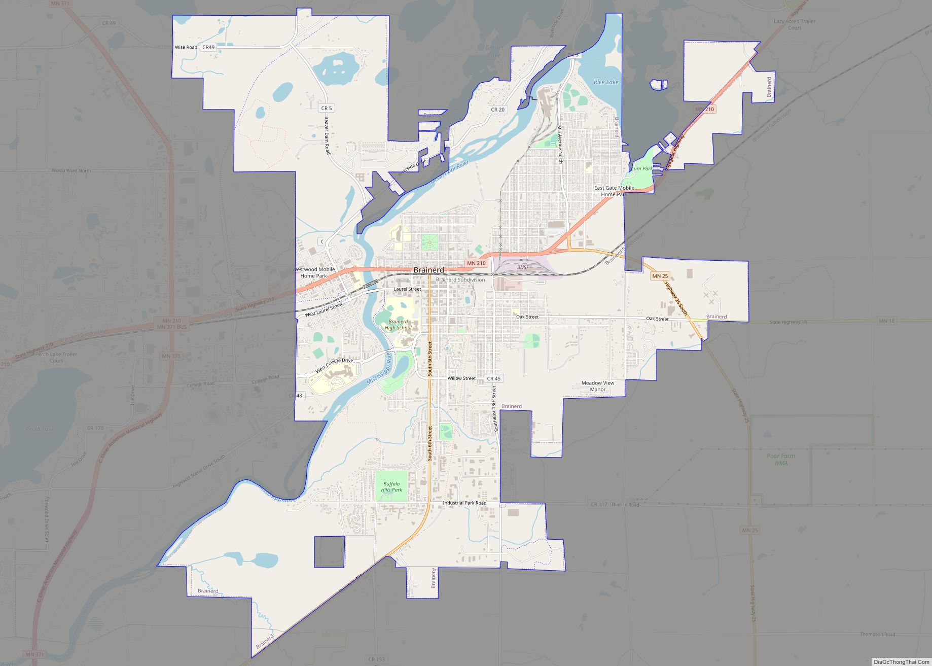 Map of Brainerd city