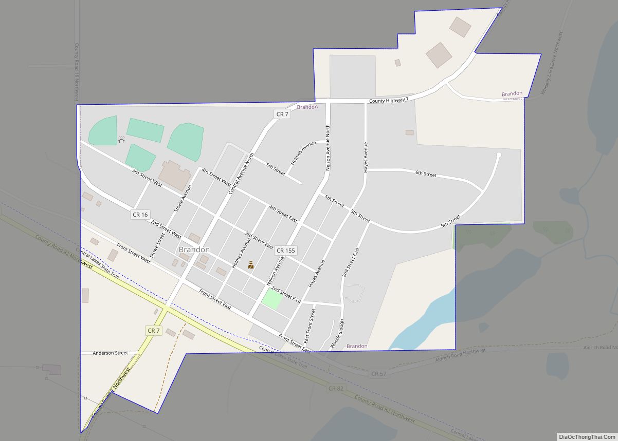 Map of Brandon city, Minnesota