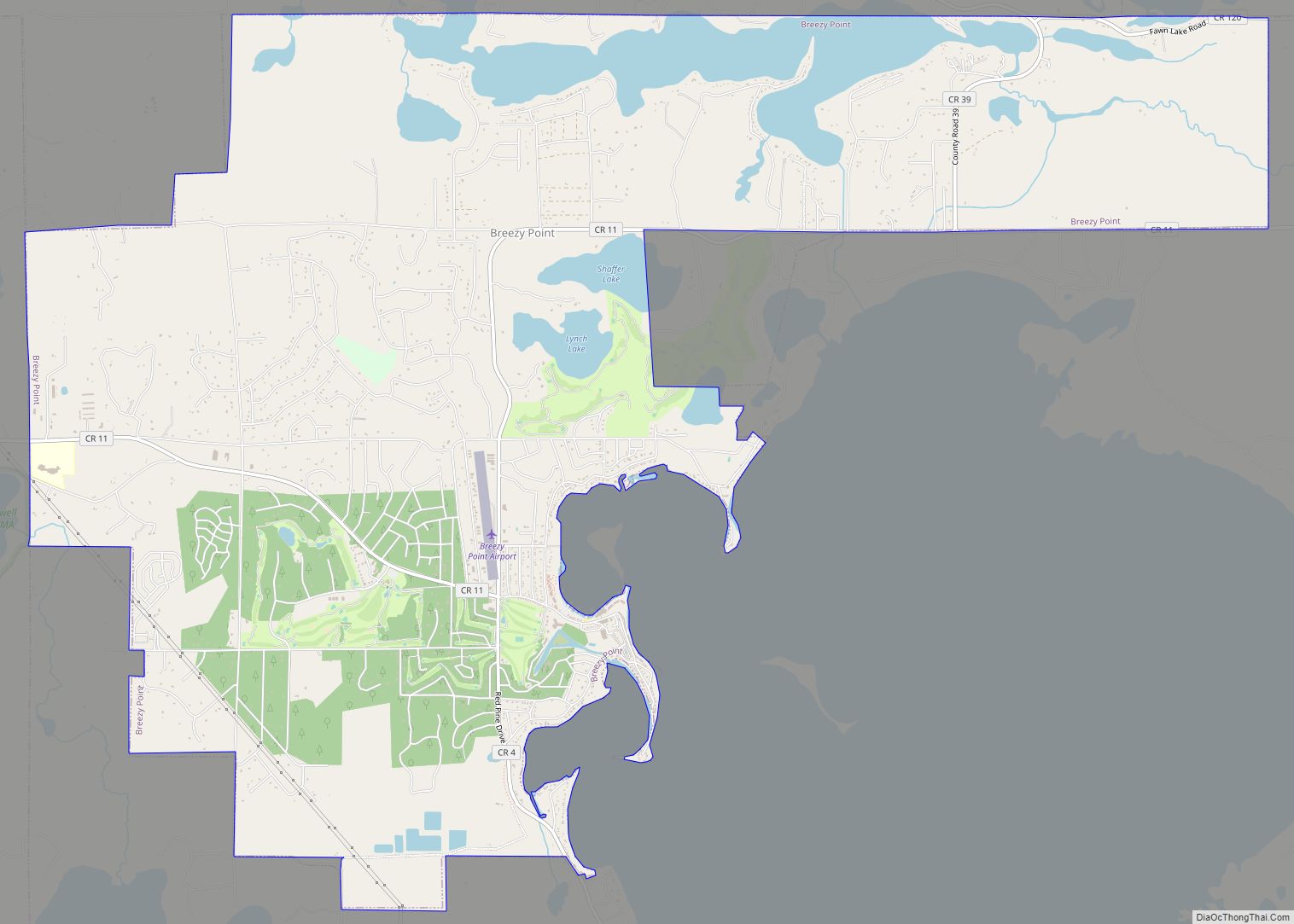 Map of Breezy Point city