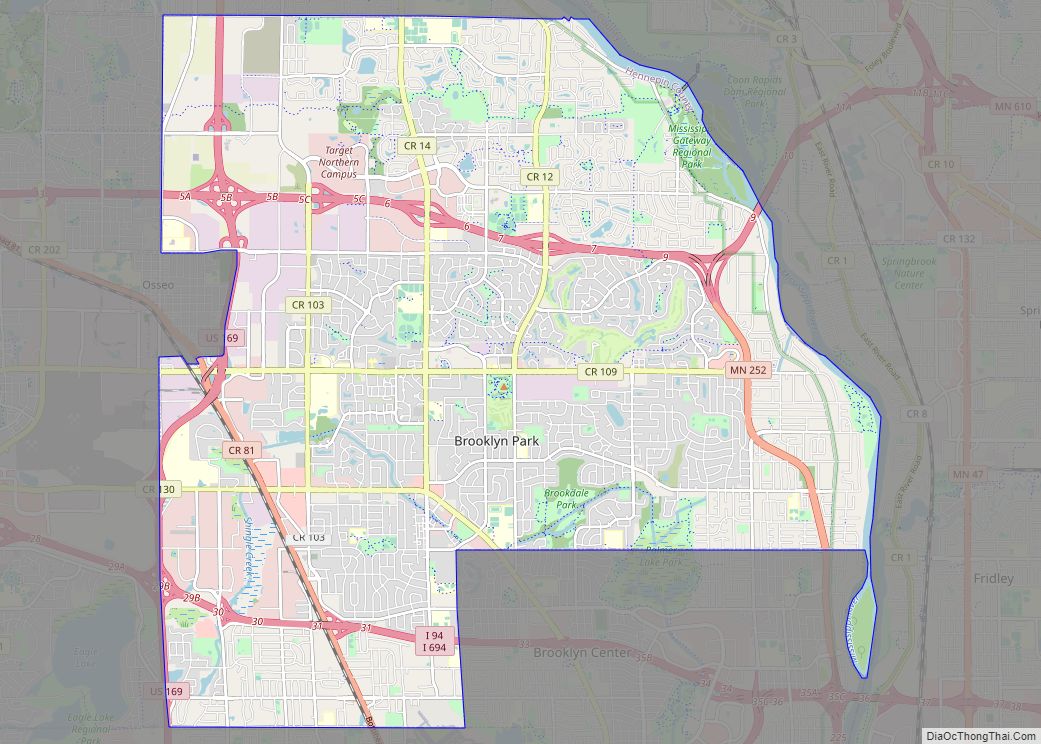 Map of Brooklyn Park city, Minnesota