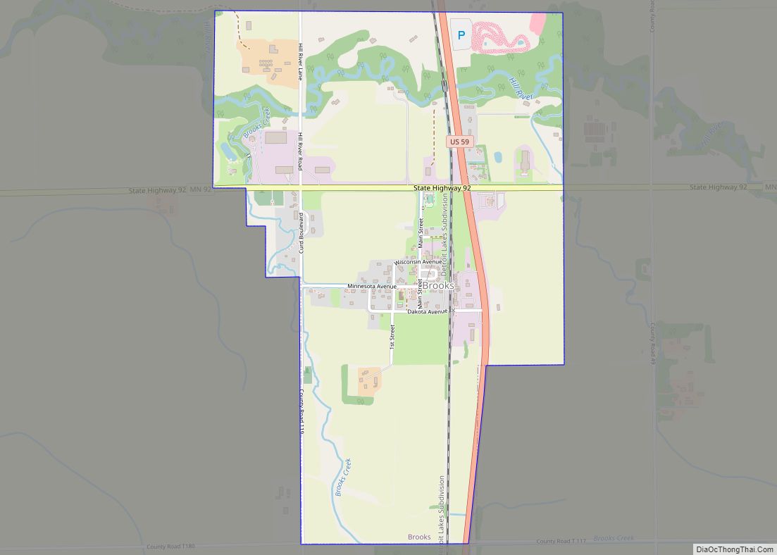 Map of Brooks city, Minnesota