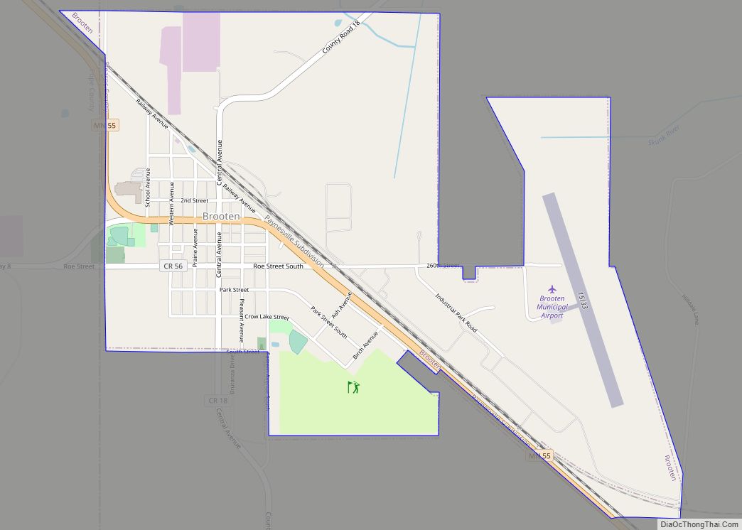 Map of Brooten city