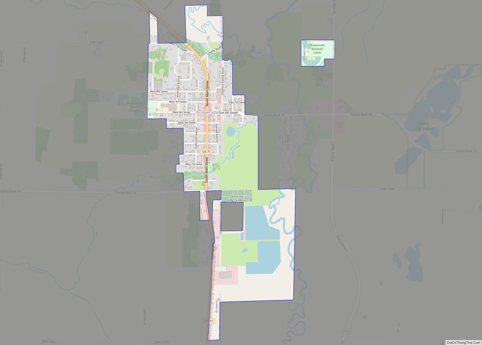 Map of Browerville city