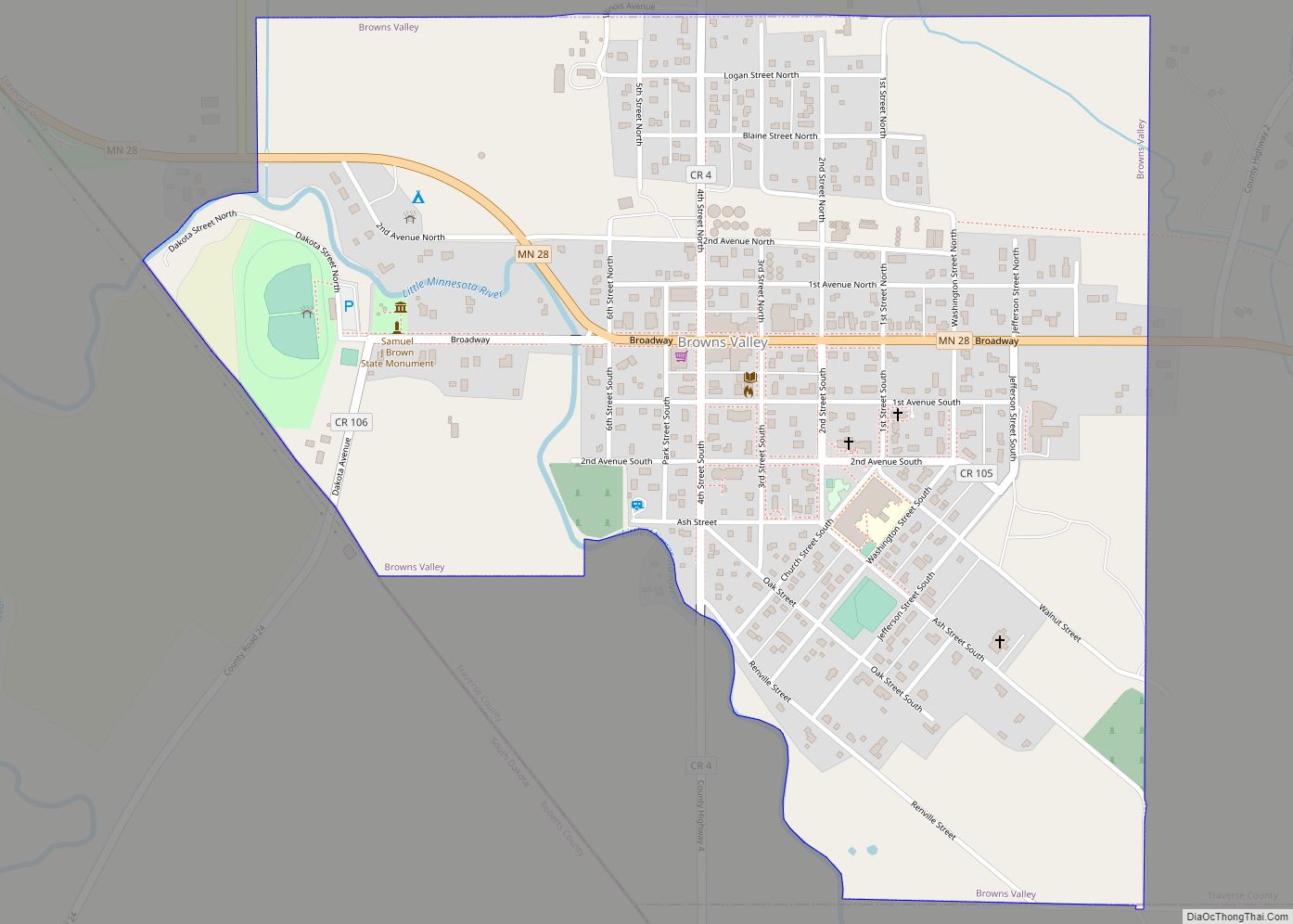 Map of Browns Valley city