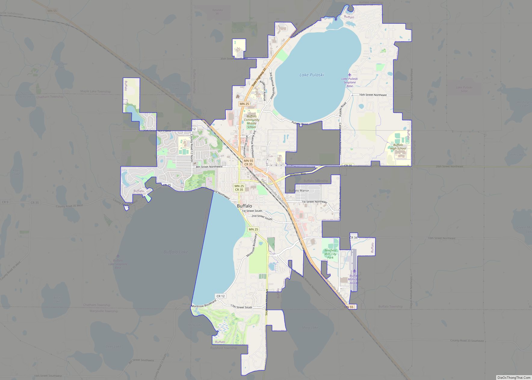 Map of Buffalo city, Minnesota