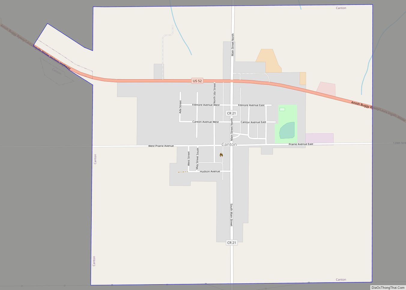 Map of Canton city, Minnesota