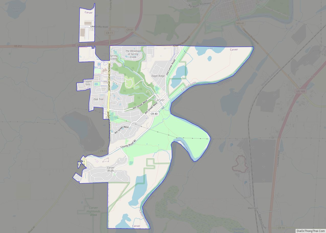 Map of Carver city