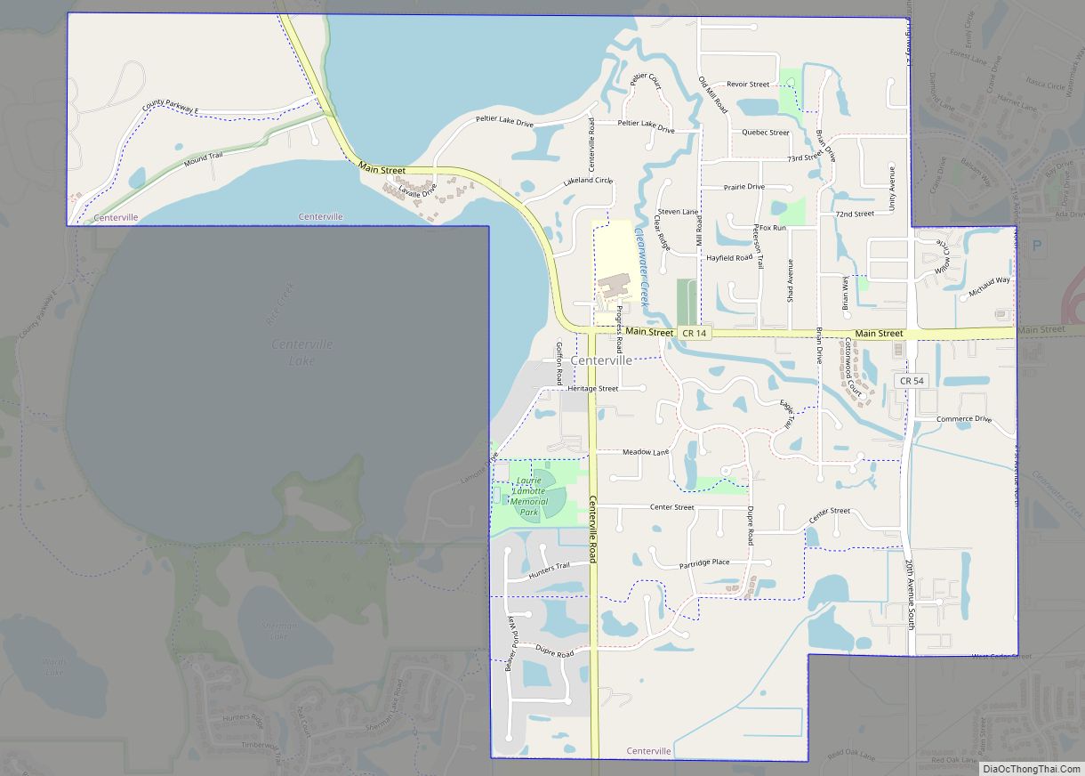 Map of Centerville city, Minnesota