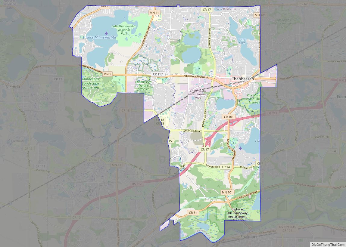 Map of Chanhassen city