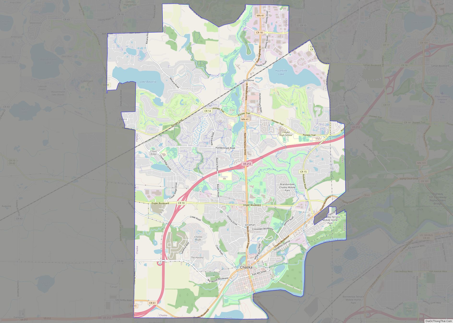 Map of Chaska city