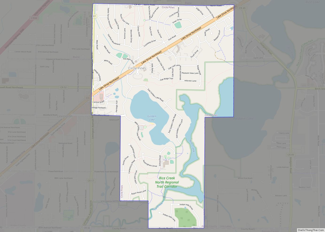 Map of Circle Pines city