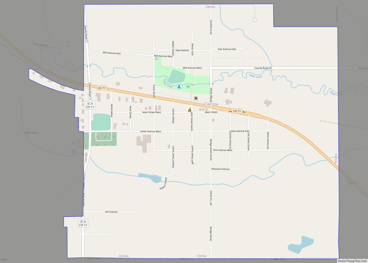 Map of Clarissa city