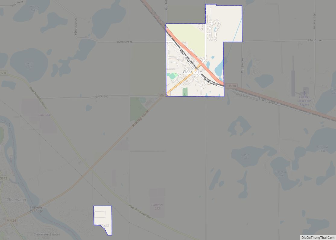 Map Of Clear Lake City Minnesota   Clear Lake 