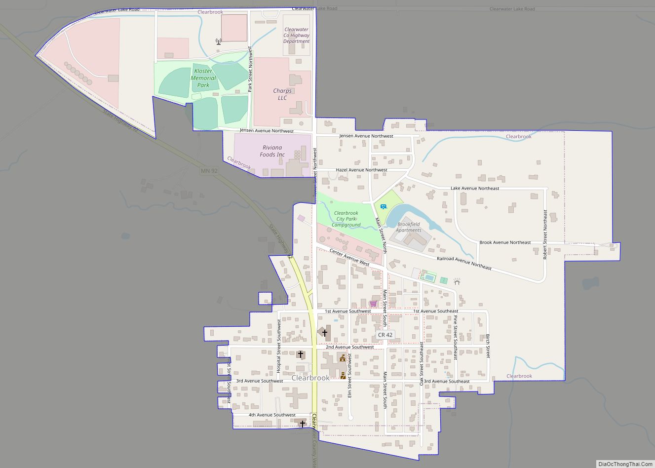 Map of Clearbrook city