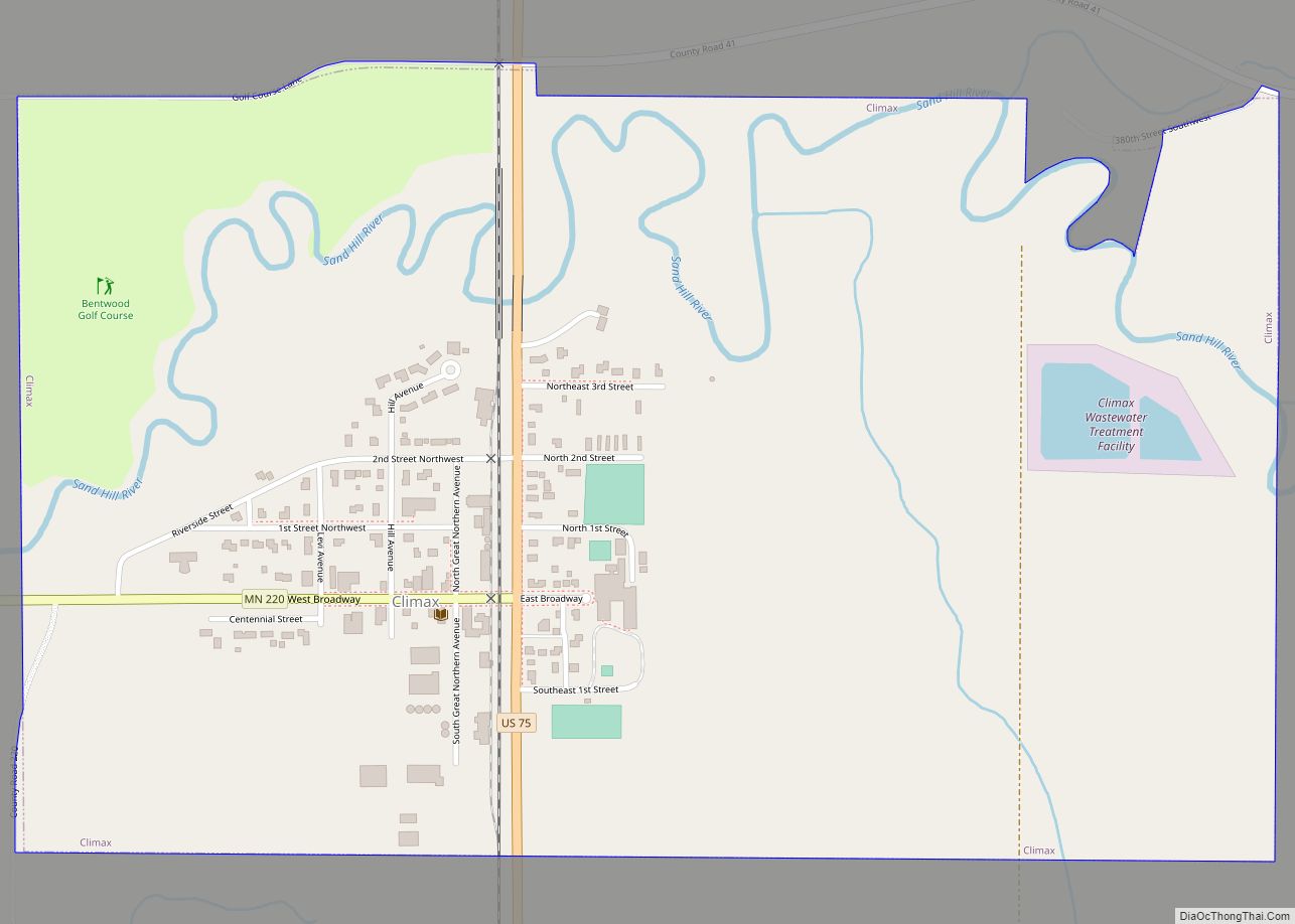 Map of Climax city, Minnesota