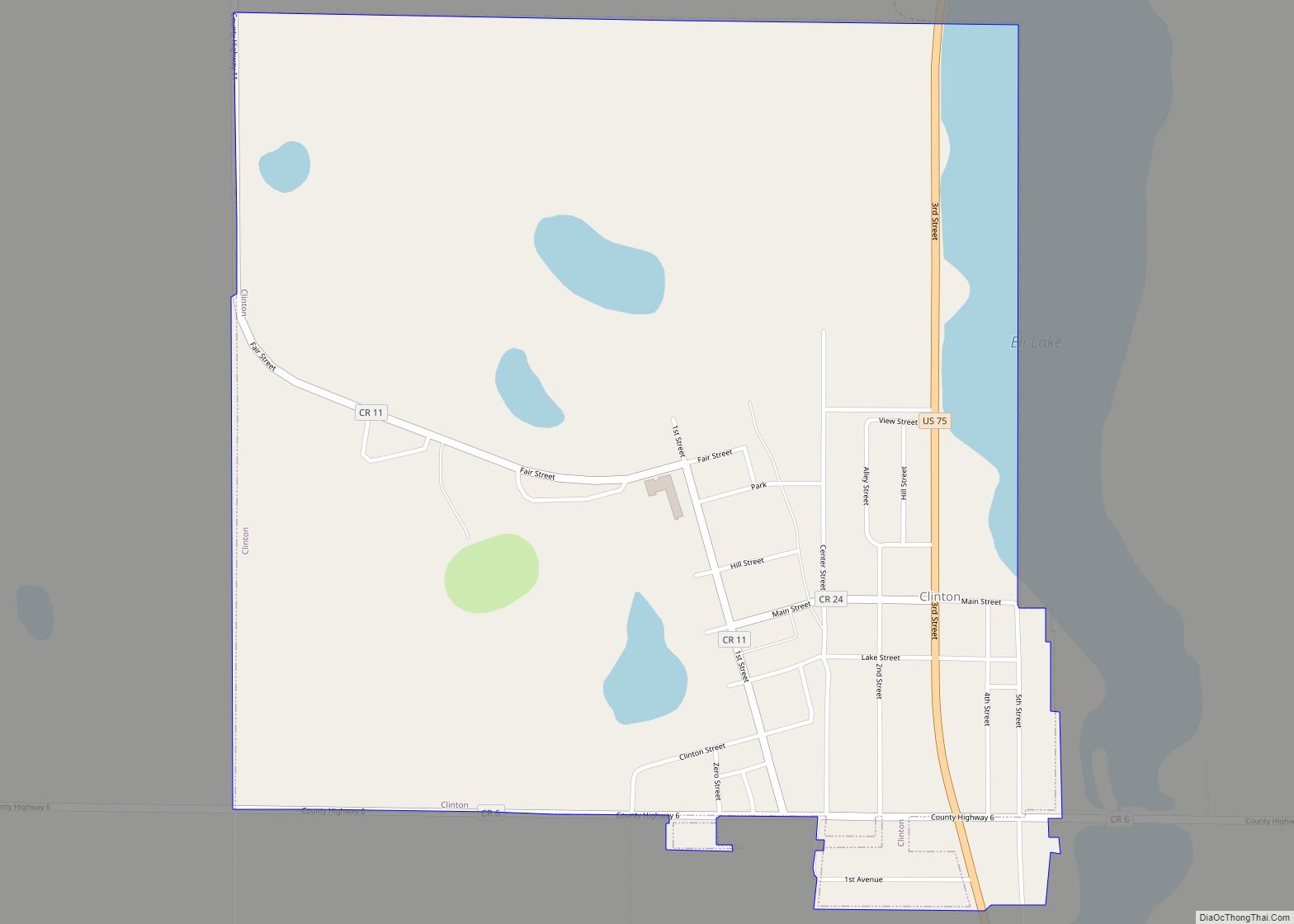 Map of Clinton city, Minnesota