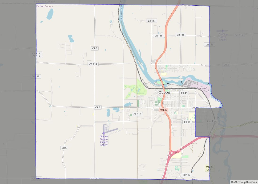 Map of Cloquet city