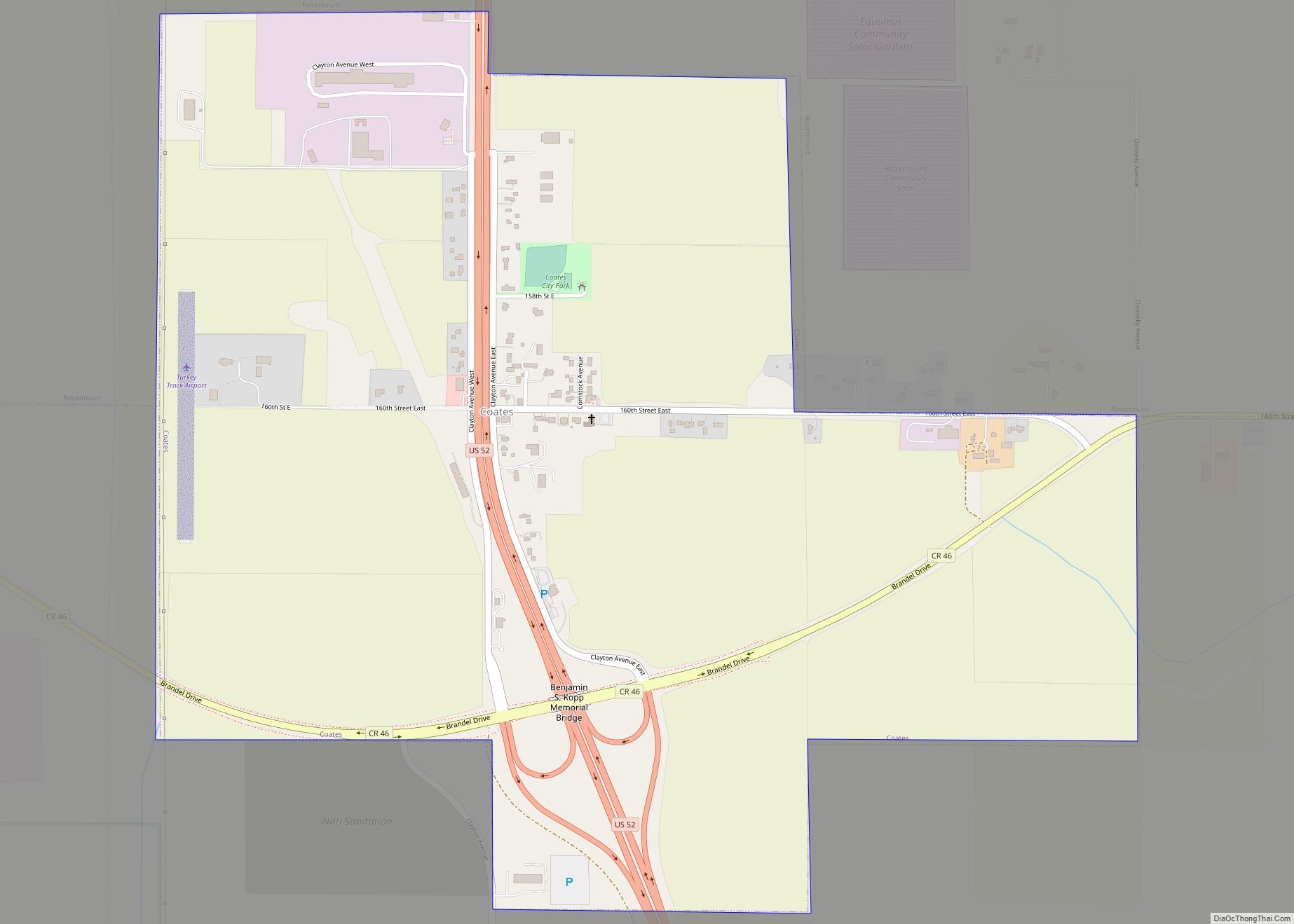 Map of Coates city