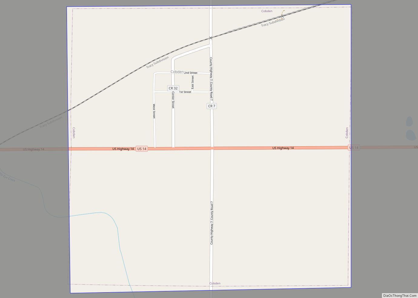 Map of Cobden city, Minnesota